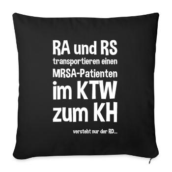 Rettungsassistent Rettungssanitäter Spruch - Sofakissenbezug 45 x 45 cm - Schwarz - Vorne