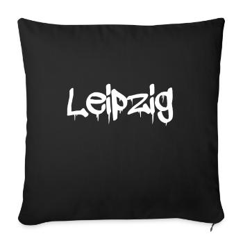 Leipzig graffiti - Sofakissenbezug 45 x 45 cm - Schwarz - Vorne