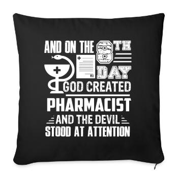 Pharmacien Dieu a créé pharmacien - Housse de coussin décorative 45 x 45 cm - noir - Devant