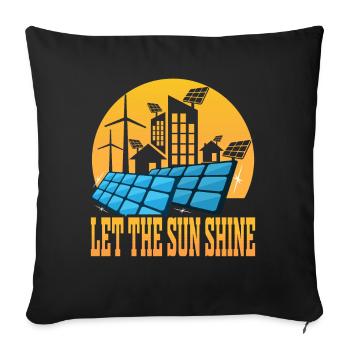 Laisser Le Soleil Soleil Solaire Énergie Renouvelable - Housse de coussin décorative 45 x 45 cm - noir - Devant