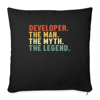 Developer Man Myth Legend Quality Engineer Devops - Sofa pillowcase 17,3'' x 17,3'' (45 x 45 cm) - black - Front