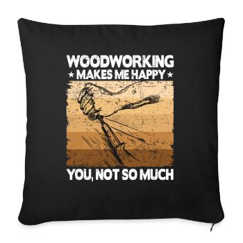 Menuisier papa artisan de menuisier Cadeau Drôle - Housse de coussin décorative 45 x 45 cm - noir - Devant