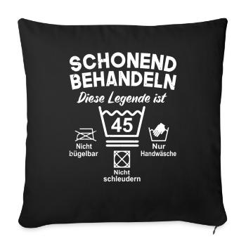 Ménageux 45 anniversaire 45 ans cadeau - Housse de coussin décorative 45 x 45 cm - noir - Devant