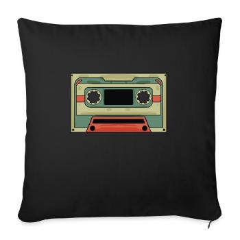 Cassette Tapes Mixtape Vintage Retro Cassette - Sofa pillowcase 17,3'' x 17,3'' (45 x 45 cm) - black - Front