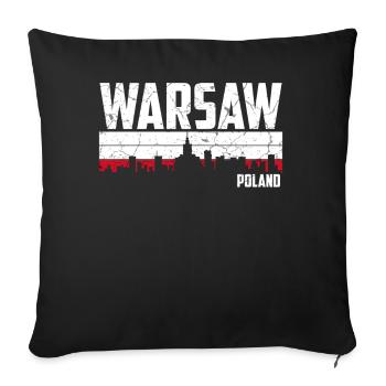 Varsovie Skyline Pologne - Housse de coussin décorative 45 x 45 cm - noir - Devant