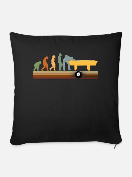 Snooker Evolution Billardtisch Billardkugeln Pool - Sofakissenbezug 45 x 45 cm - Schwarz