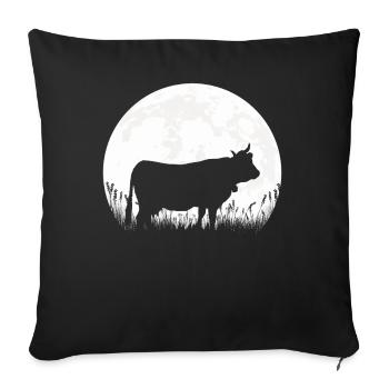 Cow Moon Farmer Farmer Gift - Sofa pillowcase 17,3'' x 17,3'' (45 x 45 cm) - black - Front