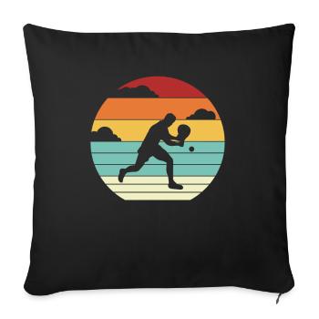 Paddle Tennis Padel Tennis Padel Tennis Padel - Housse de coussin décorative 45 x 45 cm - noir - Devant