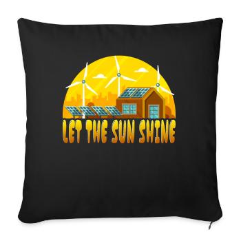 Laisser Le Soleil Soleil Solaire Énergie Renouvelable - Housse de coussin décorative 45 x 45 cm - noir - Devant