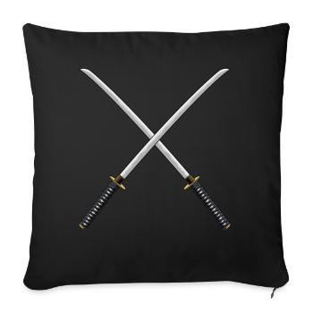 Samouraï japonais Samurai sabre katana cadeau - Housse de coussin décorative 45 x 45 cm - noir - Devant