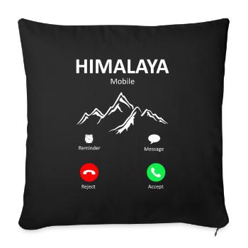 Himalayas Calls Mountains Asia Tibet Mountains - Sofa pillowcase 17,3'' x 17,3'' (45 x 45 cm) - black - Front