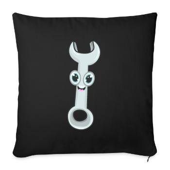 Outil de clé de la clé - Housse de coussin décorative 45 x 45 cm - noir - Devant