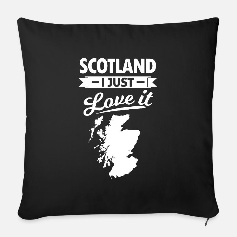 Ecosse Carte Angleterre Amour Edimbourg - Housse de coussin décorative 45 x 45 cm - noir