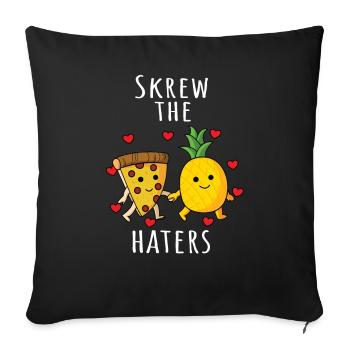 Pizza Hawaii Pineapple Pizza Food - Sofa pillowcase 17,3'' x 17,3'' (45 x 45 cm) - black - Front