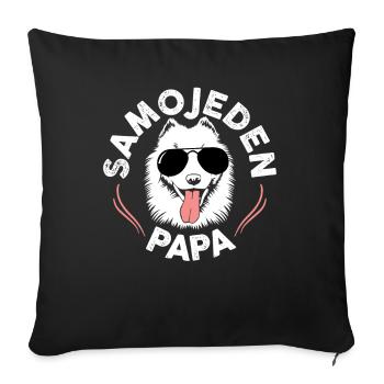 Samojede Samojeden Papa Samojedenhunde Geschenk - Sofakissenbezug 45 x 45 cm - Schwarz - Vorne