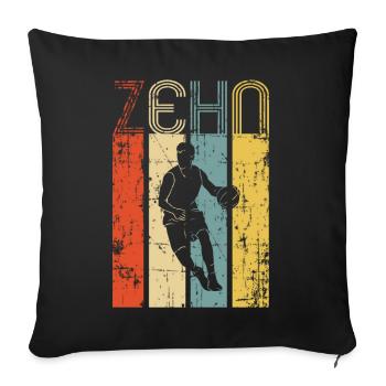 Basketball 10th Birthday Basketball Era - Sofa pillowcase 17,3'' x 17,3'' (45 x 45 cm) - black - Front