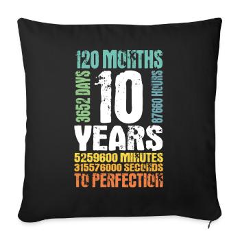 10. Geburtstag Jungen Mädchen 10 Jahre Geschenk - Sofakissenbezug 45 x 45 cm - Schwarz - Vorne