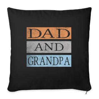 Papa et grand-père - Housse de coussin décorative 45 x 45 cm - noir - Devant