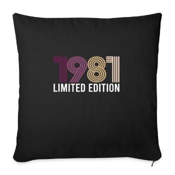 Vintage Limited Edition 1981 Geburtstag Geburtsjah - Sofakissenbezug 45 x 45 cm - Schwarz - Vorne