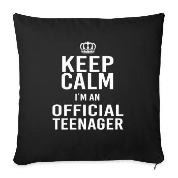 Keep Calm i am an official Teenager - Housse de coussin décorative 45 x 45 cm - noir - Devant