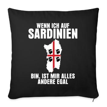 Sardinien Urlaub - Italien Spruch - Sofakissenbezug 45 x 45 cm - Schwarz - Vorne