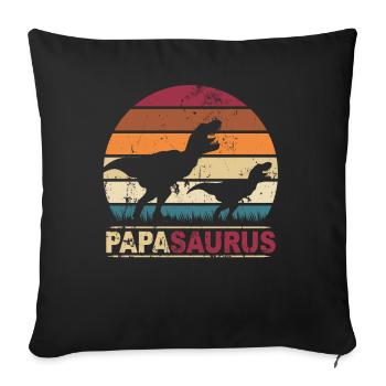 Papa Saurus Dinosaur Families Dino Papasaurus - Sofa pillowcase 17,3'' x 17,3'' (45 x 45 cm) - black - Front