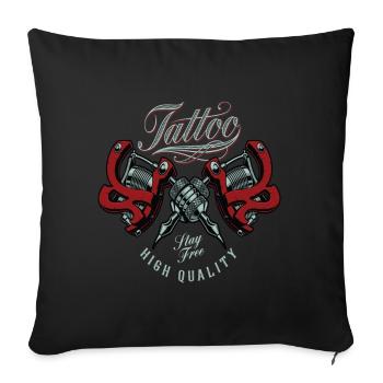 Tattoo tattoo machine tattoo ink tattoo motif - Sofa pillowcase 17,3'' x 17,3'' (45 x 45 cm) - black - Front