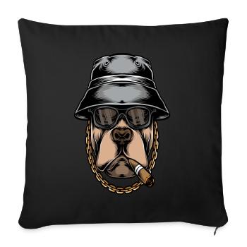Bulldog Bulldogs Shirt Bulldog Anglais - Housse de coussin décorative 45 x 45 cm - noir - Devant