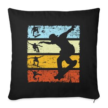 Vintage Skateboard Retro - Sofa pillowcase 17,3'' x 17,3'' (45 x 45 cm) - black - Front
