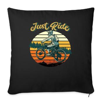 Vélos vélos vélo rétro vélo - Housse de coussin décorative 45 x 45 cm - noir - Devant