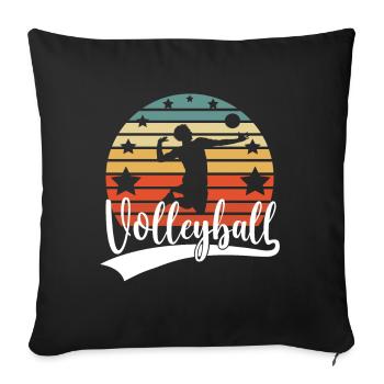 Volleyballer Beach Volleyball Herren Schmetterball - Sofakissenbezug 45 x 45 cm - Schwarz - Vorne