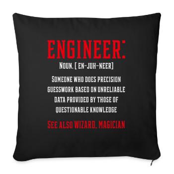 Engineer Funny Definition - Jobs Gift Occupation - Sofa pillowcase 17,3'' x 17,3'' (45 x 45 cm) - black - Front