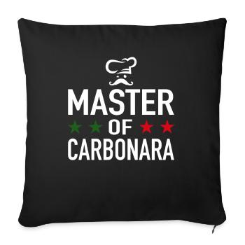 Spaghetti Carbonara Chef Maître De Carbonara - Housse de coussin décorative 45 x 45 cm - noir - Devant
