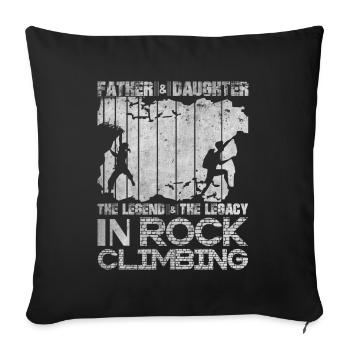 Dad And Daughter Climbing - Sofa pillowcase 17,3'' x 17,3'' (45 x 45 cm) - black - Front