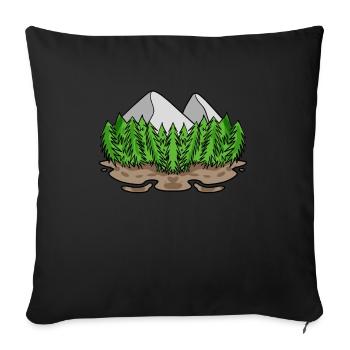 Mountain Mountains - Sofa pillowcase 17,3'' x 17,3'' (45 x 45 cm) - black - Front