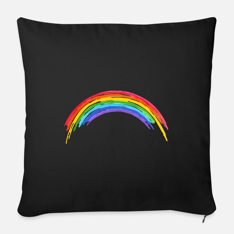 Regenbogen Kinder Einschulung - Sofakissenbezug 45 x 45 cm - Schwarz