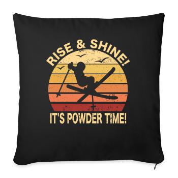 Ski ski Ski Dicton ski - Housse de coussin décorative 45 x 45 cm - noir - Devant