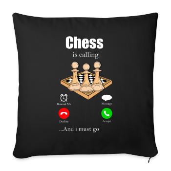 Schach - Sofakissenbezug 45 x 45 cm - Schwarz - Vorne