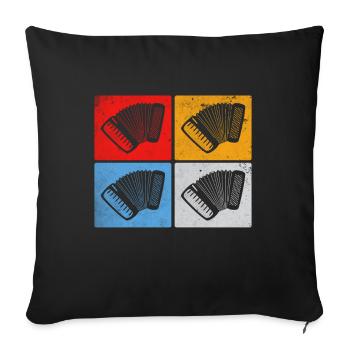 Akkordeon Retro - Sofakissenbezug 45 x 45 cm - Schwarz - Vorne