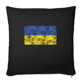 Ukraine flag - Sofa pillowcase 17,3'' x 17,3'' (45 x 45 cm) - black - Front