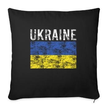 Ukraine flag - Sofa pillowcase 17,3'' x 17,3'' (45 x 45 cm) - black - Front