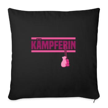 Brustkrebs Bewusstsein Kämpferin Mutter - Sofakissenbezug 45 x 45 cm - Schwarz - Vorne