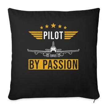 Pilot Saying Gift Pilots - Sofa pillowcase 17,3'' x 17,3'' (45 x 45 cm) - black - Front