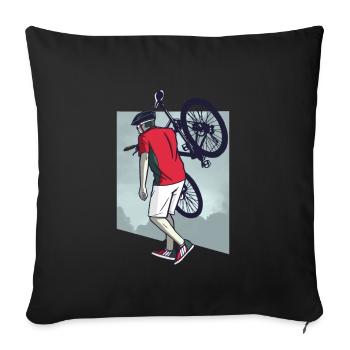 Bicycle Bicycles Biker Retro Bicycle Wheel - Sofa pillowcase 17,3'' x 17,3'' (45 x 45 cm) - black - Front