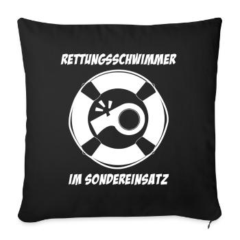 Rettungsschwimmer im Sondereinsatz - Sofakissenbezug 45 x 45 cm - Schwarz - Vorne