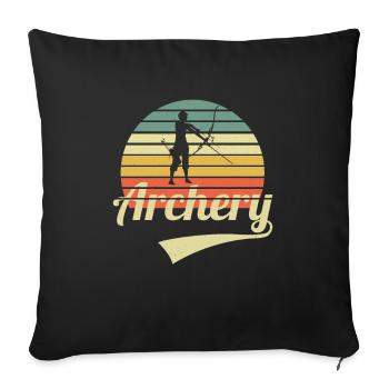 Vintage Archer Archer Archery Retro Bow - Sofa pillowcase 17,3'' x 17,3'' (45 x 45 cm) - black - Front