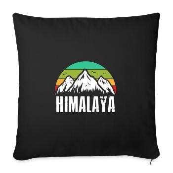 Himalaya Retro Mountains Mountain Mountaineering - Sofa pillowcase 17,3'' x 17,3'' (45 x 45 cm) - black - Front