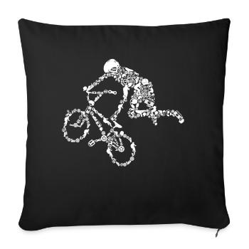 BMX Stunt Dirt Bike Freestyle Rider - Sofa pillowcase 17,3'' x 17,3'' (45 x 45 cm) - black - Front