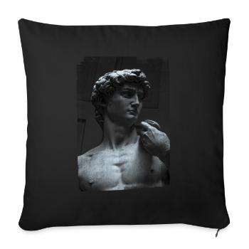 David by Michelangelo art sculpture - Sofa pillowcase 17,3'' x 17,3'' (45 x 45 cm) - black - Front