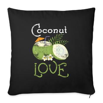 Coconut Fruit Caribbean Vacation - Sofa pillowcase 17,3'' x 17,3'' (45 x 45 cm) - black - Front